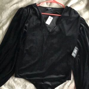 Velvet Balloon Sleeve bodysuit